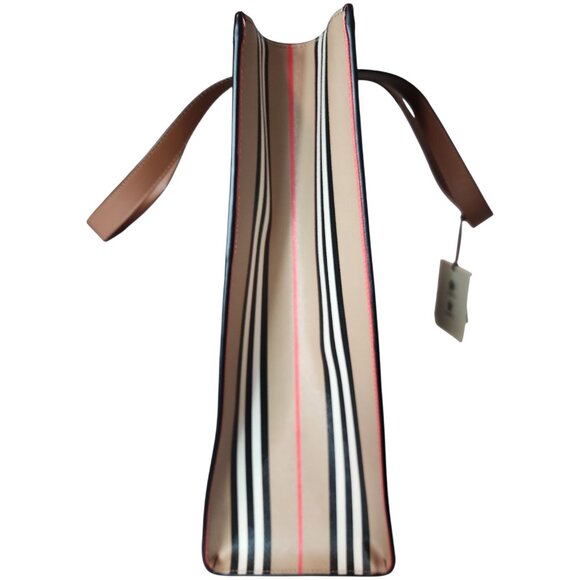 Burberry Medium NS Book Tote Bag Purse | Striped Pattern - Picture 2 of 9